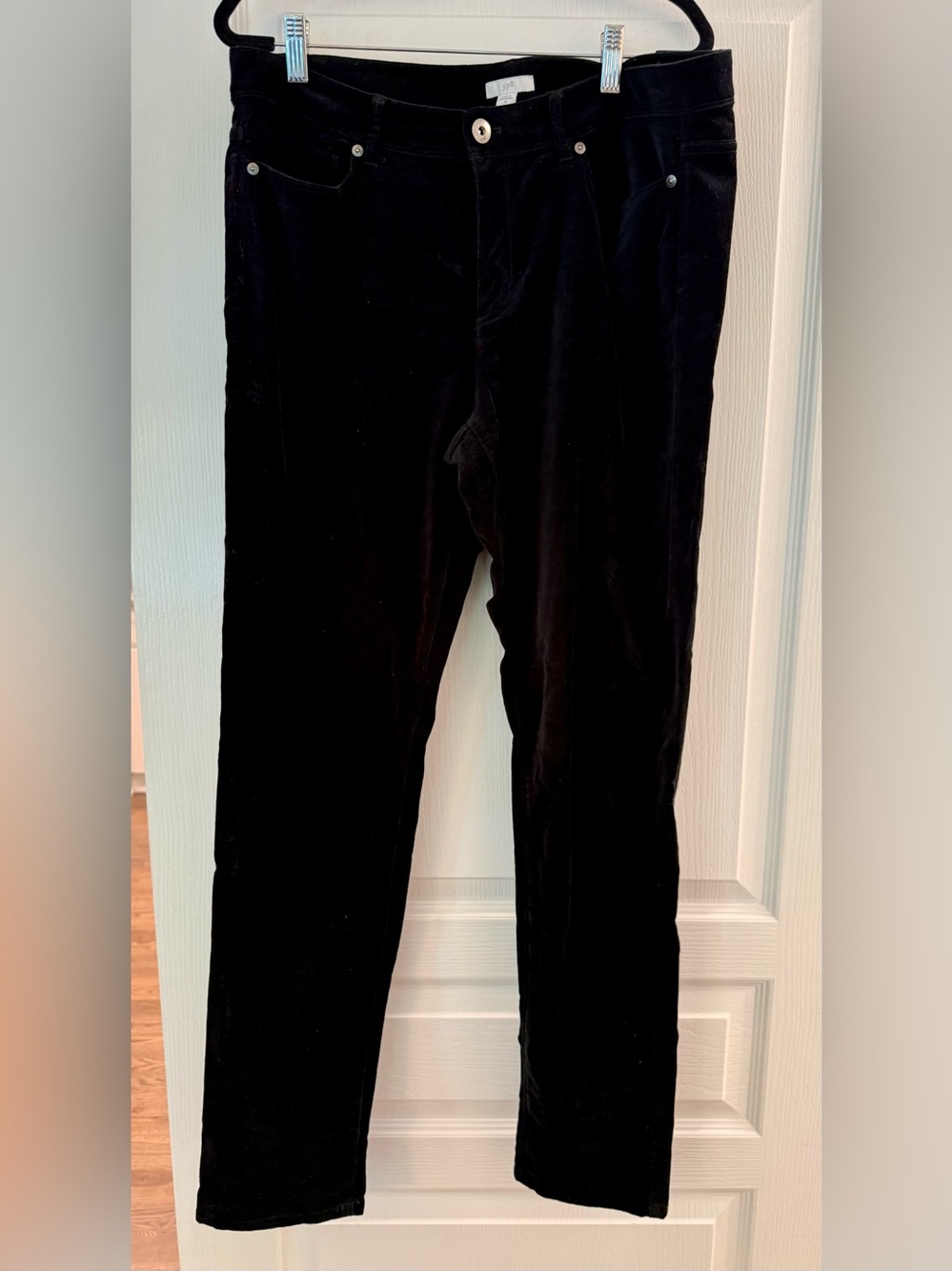 J.Jill Black Velveteen Slim Leg Pants